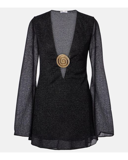 Oseree Black Lumiere Minidress