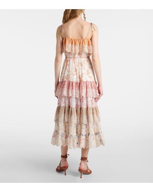 Robe Longue Lucky En Coton Zimmermann en coloris Pink