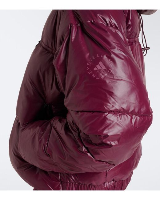 Adidas By Stella McCartney Purple Hooded Puffer Jacket