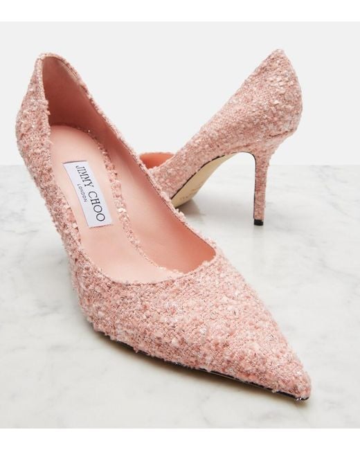 Jimmy Choo Pink Rose Slip On Pumps