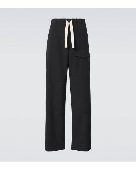 Dries Van Noten Black Wool Sweatpants for men