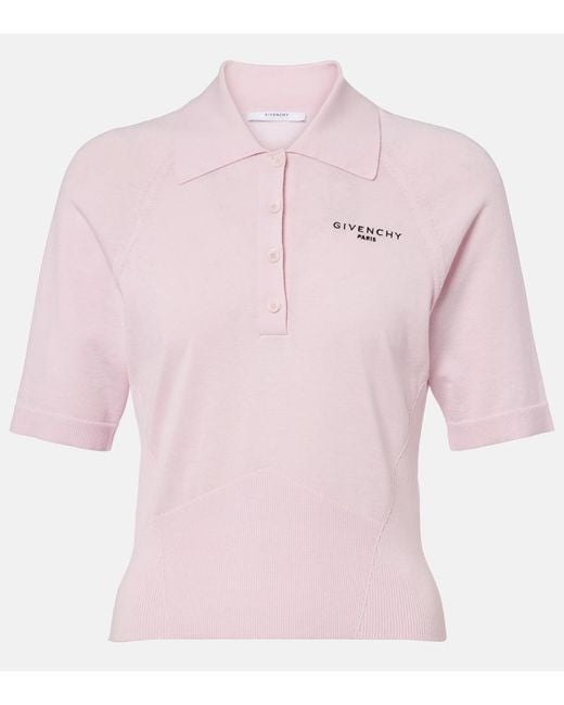 Givenchy Pink Cotton And Silk Polo Shirt