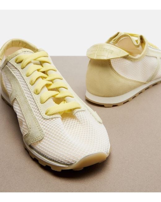 Jacquemus White Tennis Leather-Trimmed Sneakers