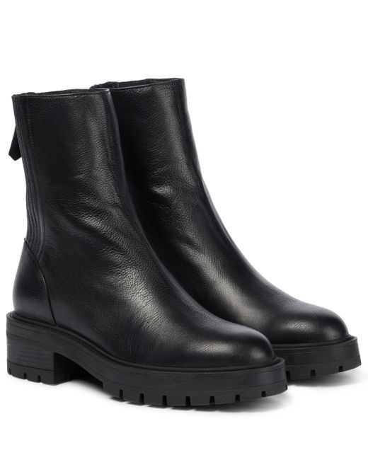 aquazzura saint honore combat almond toe boots