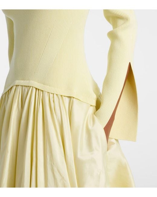 Jonathan Simkhai Yellow Midikleid Izzy Aus Taft