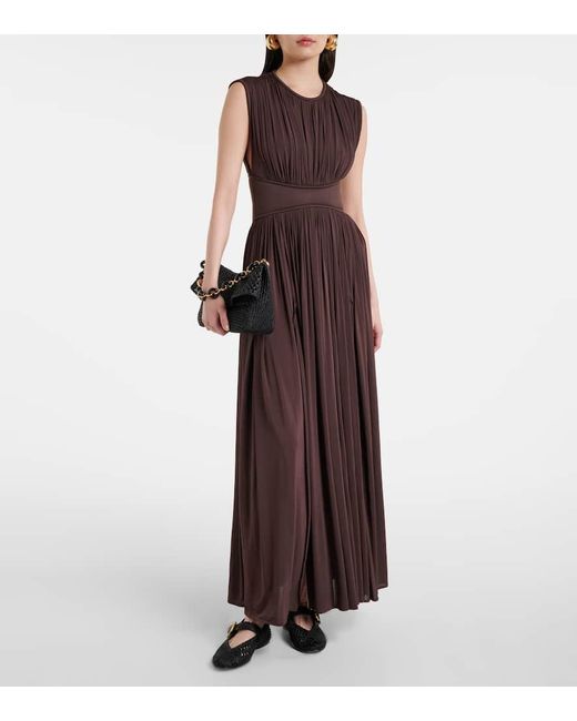 Abito Lungo Illuminate Arricciato di Zimmermann in Brown