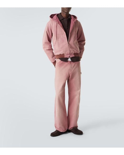 Sudadera Cropped De Algodon Auralee de hombre de color Pink