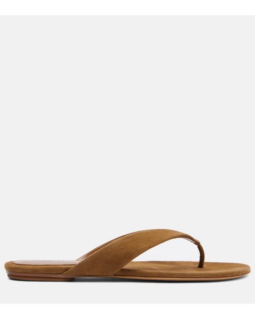Le Monde Beryl Brown Suede Thong Sandals