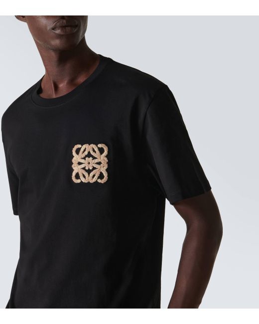 Loewe Black Paula's Ibiza Anagram Cotton Jersey T-shirt for men