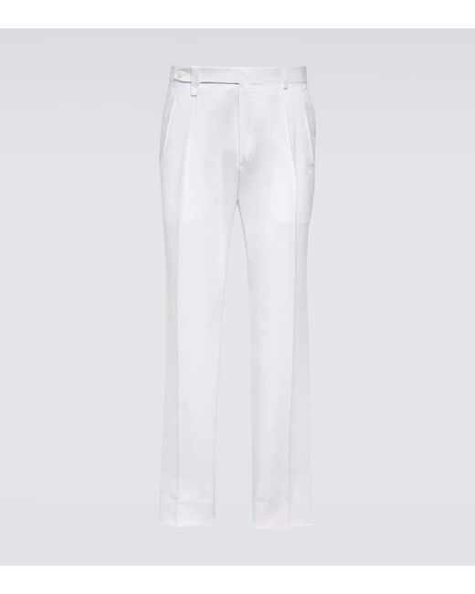 Pantalones chinos Elba de gabardina de algodon Brioni de hombre de color White