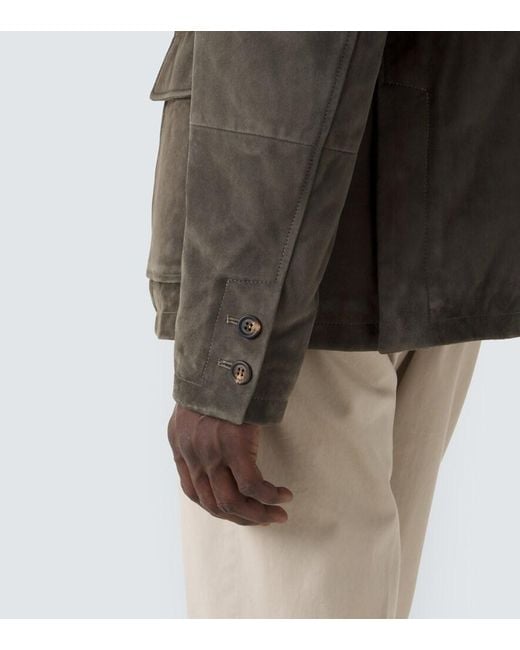 Eleventy Green Suede Jacket for men