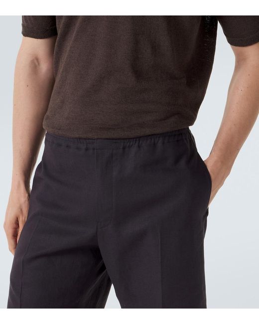 Zegna Gray Linen Bermuda Shorts for men