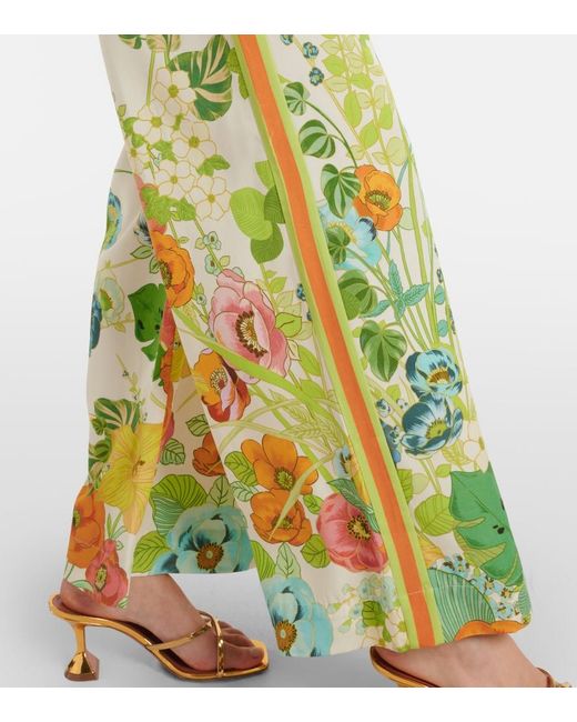 ALÉMAIS White Constance Floral Wide Trousers