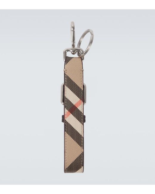 Burberry White Check Keychain for men