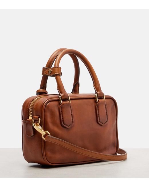 Miu Miu Brown Arcadie Small Leather Tote Bag