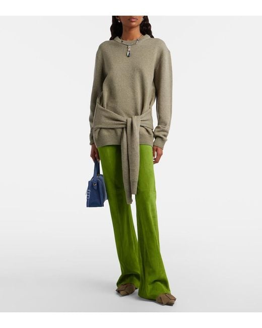 Stouls Green Gege Suede Flared Pants