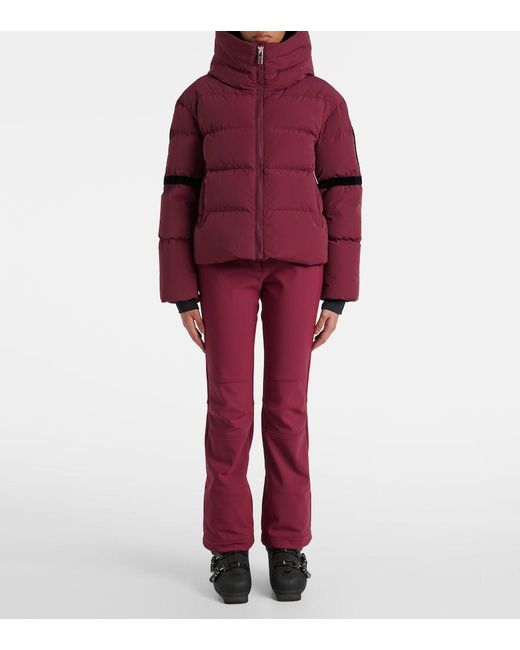Fusalp Red Barsy Velvet-Trimmed Down Ski Jacket