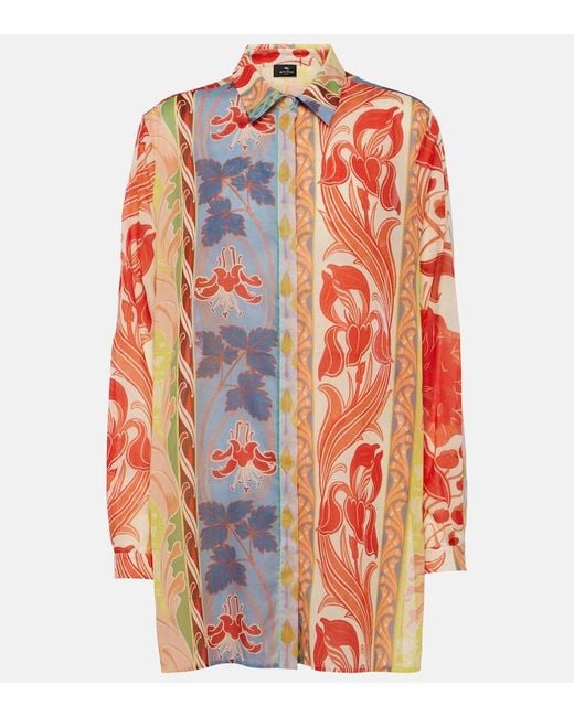 Camisa De Algodon Estampada Etro de color Orange
