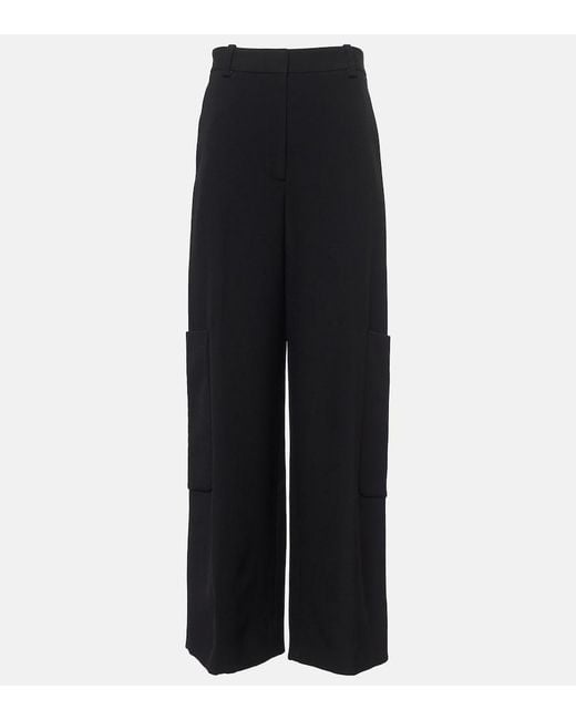 Khaite Black Caiton Straight Pants
