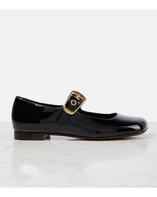 Chloé Black Polly Patent Leather Mary Jane Flats