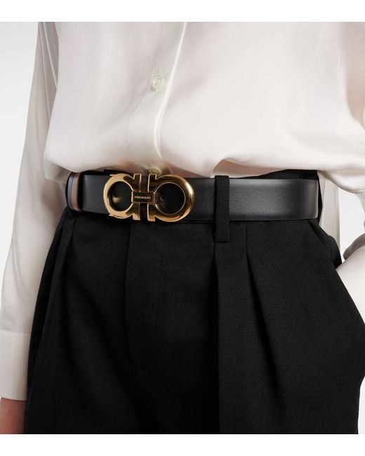 Ferragamo Brown Gancini Reversible Leather Belt