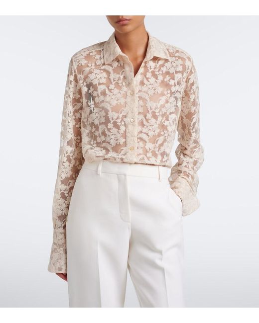 Fendi White Sheer Lace Shirt