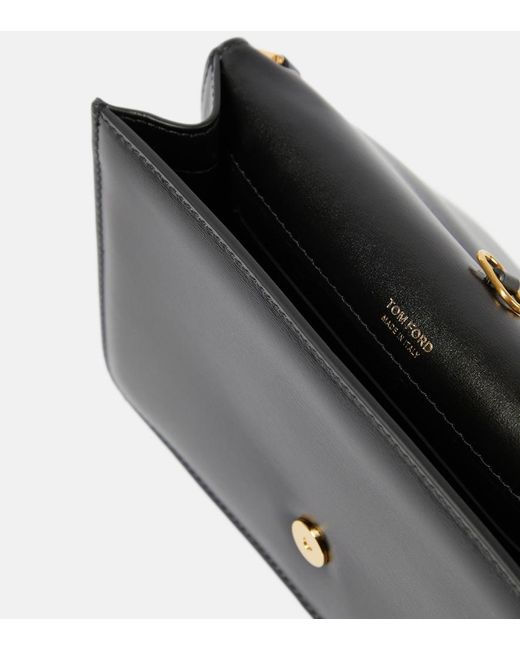 Tom Ford Black Small Leather Shoulder Bag