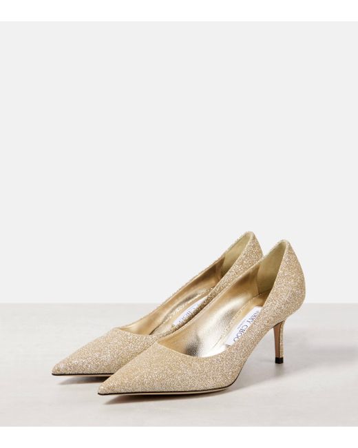 Jimmy Choo Natural Love 65 Glitter Pumps