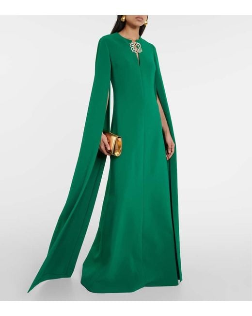 Vestido de fiesta de cady adornado Elie Saab de color Green
