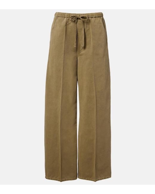 Citizens of Humanity Natural Aurora Cotton And Linen Wide-Leg Pants