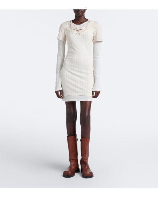 Acne Natural Layered Knitted Minidress