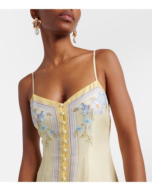 Self-Portrait Metallic Floral Silk Satin Maxi Dress