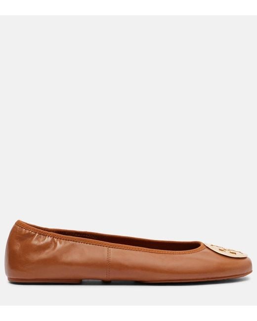 Tory Burch Brown Leather Ballet Flats