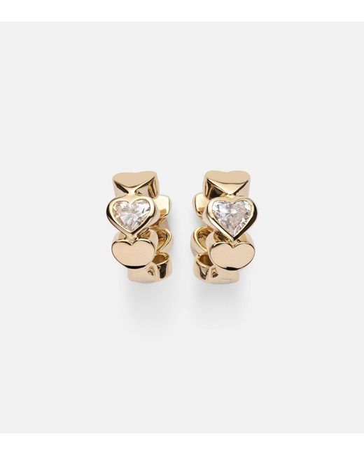 Sydney Evan Natural Heart Diamond 14Kt Hoop Earrings