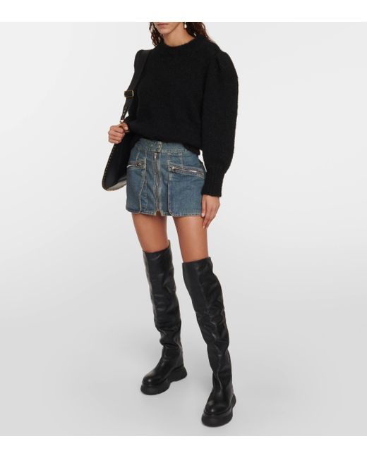 Isabel Marant Black Malyx Leather Over-the-knee Boots