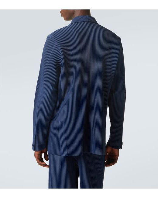 Homme Plissé Issey Miyake Blue Tailored Pleats 1 Double-Breasted Blazer for men