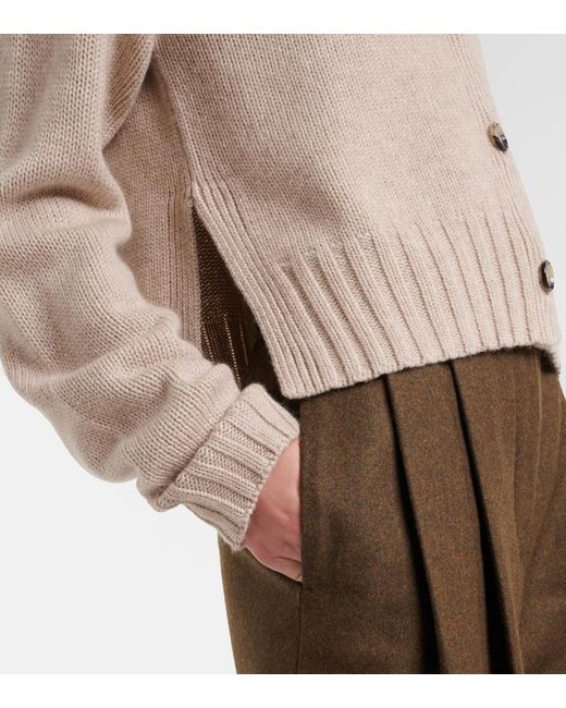 Jardin Des Orangers Natural Wool And Cashmere Cardigan