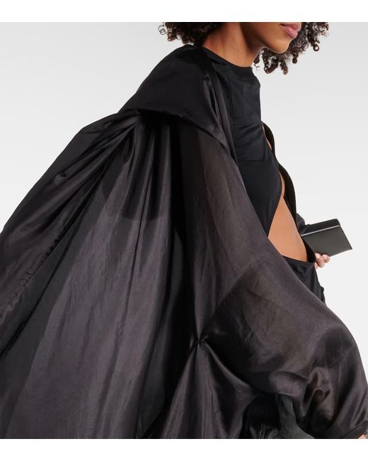 Capa de seda con capucha Rick Owens de color Black