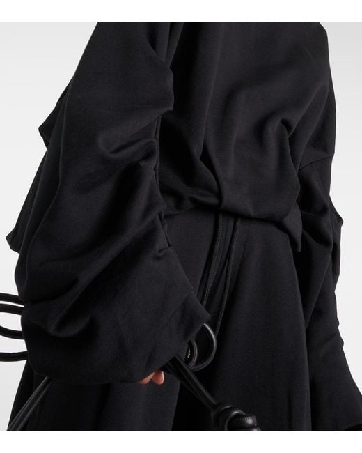 Felpa oversize in jersey di cotone di Dries Van Noten in Black