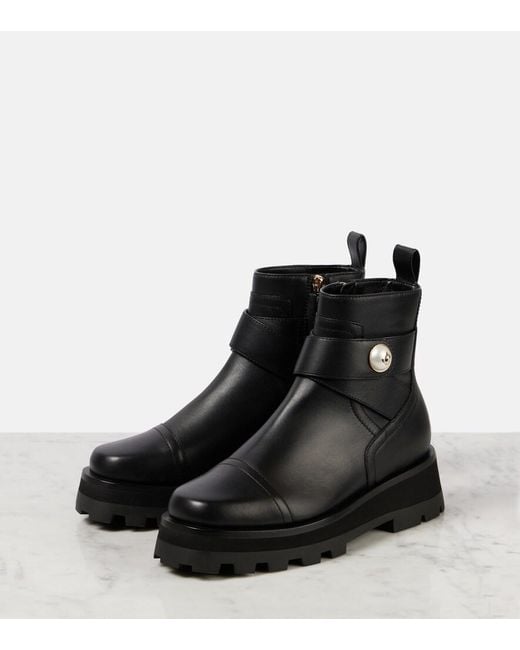 Jimmy Choo Black Meena Leather Ankle Boots