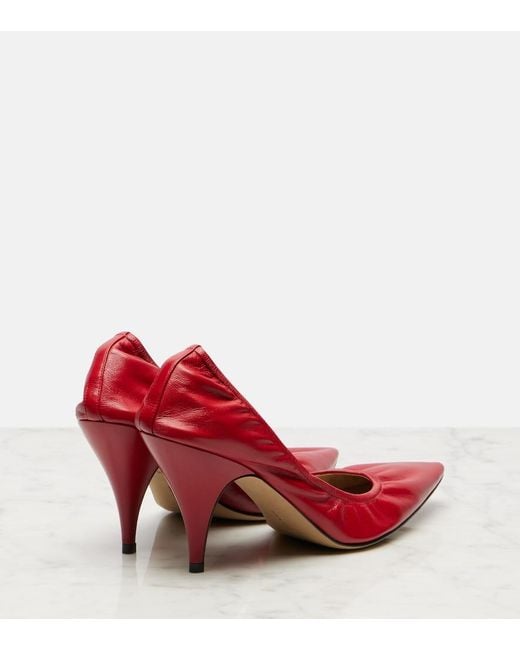 The Row Red Liisa Leather Pumps