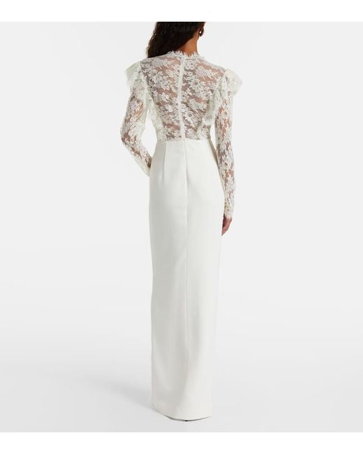 Alessandra Rich White Lace Gown