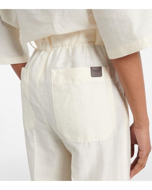 Max Mara White Efedra High-Rise Straight Pants