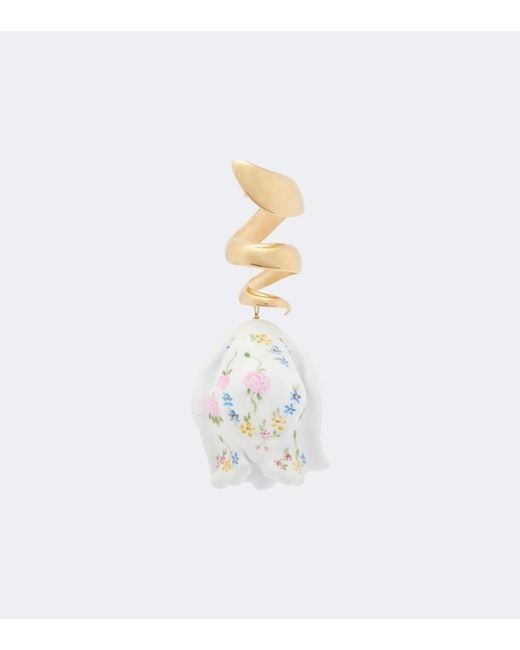 Chloé White Bloomcraft Drop Earrings