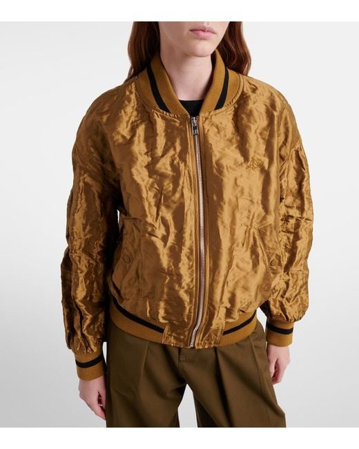 Loewe Brown Taffeta Bomber Jacket