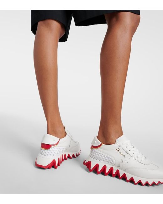 Christian Louboutin Loubi Shark Sneakers Aus Leder Und Stretch-material in White für Herren