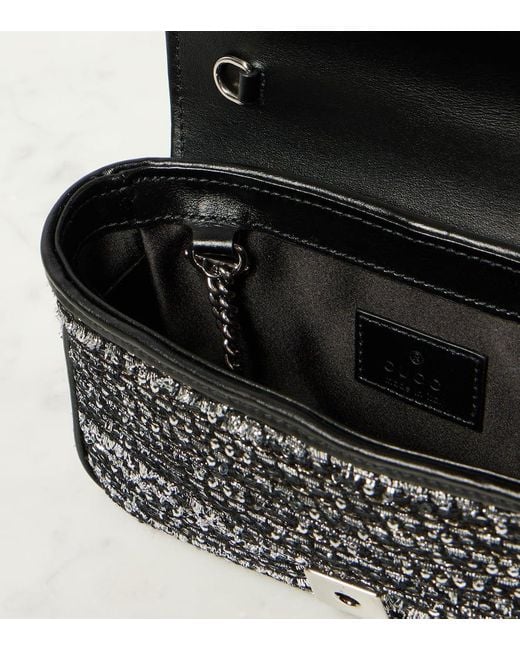 Borsa A Spalla Gg Marmont Mini di Gucci in Black