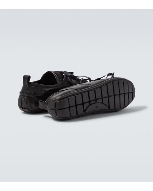 Simone Rocha Black Ballerina Grip Leather Sneakers for men