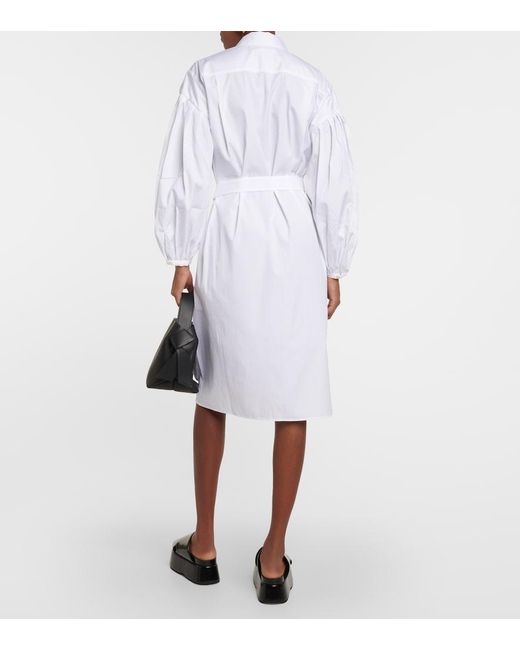 Joseph White Cotton Poplin Midi Dress