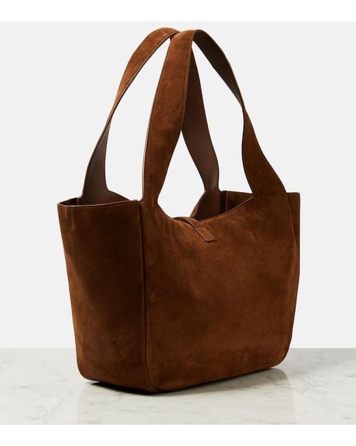 Saint Laurent Brown Le 5 A 7 Bea Suede Tote Bag